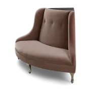 صورة كنب ركني أنيق بأجنحة منحنية