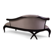 Sofia Curved Mahogany Sofa