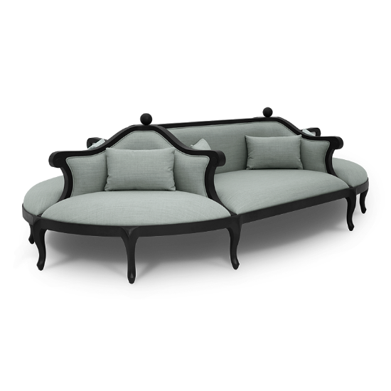 Tate Sculpted Mahogany Sofa