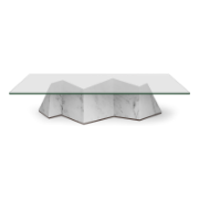 Emerie Zigzag Marble & Glass Coffee Table