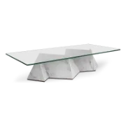 Emerie Zigzag Marble & Glass Coffee Table