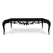 Millefeuilles Leaf-Carved Mahogany Coffee Table