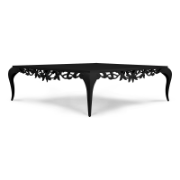 Millefeuilles Leaf-Carved Mahogany Coffee Table