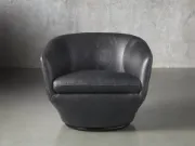 صورة كرسي دوّار فاخر بجلد طبيعي