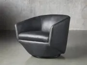 صورة كرسي دوّار فاخر بجلد طبيعي