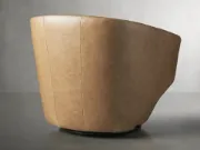 صورة كرسي دوّار فاخر بجلد طبيعي