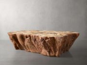 Handcrafted Petrified Wood Coffee Table