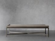 Shagreen-Pattern Leather & Steel Malone Coffee Table