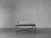 Shagreen-Pattern Leather & Steel Malone Coffee Table