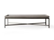 Shagreen-Pattern Leather & Steel Malone Coffee Table