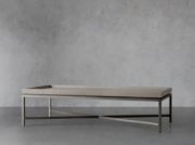 Shagreen-Pattern Leather & Steel Malone Coffee Table