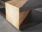 Almeria Wood & Oxidized Steel Coffee Table