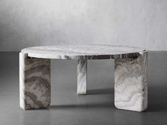 Lonelle Round Natural Stone Coffee Table