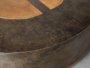 Acacius Round Coffee Table – Oxidized Steel & Reclaimed Yukas