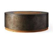 Acacius Round Coffee Table – Oxidized Steel & Reclaimed Yukas
