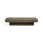 Harrow Coffee Table – Faux Shagreen Oak with Recessed Base