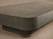 Harrow Coffee Table – Faux Shagreen Oak with Recessed Base