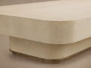 Harrow Coffee Table – Faux Shagreen Oak with Recessed Base
