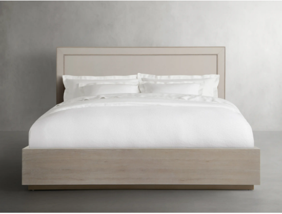 Picture of Luxury bed with shagreen-pattern inlay and wood frame