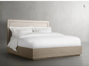 Picture of Luxury bed with shagreen-pattern inlay and wood frame