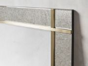 Antiqued Geometric Mirror with Brass Trim