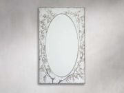 Hand-Painted Floral Glass Wall Mirror