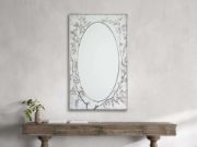Hand-Painted Floral Glass Wall Mirror