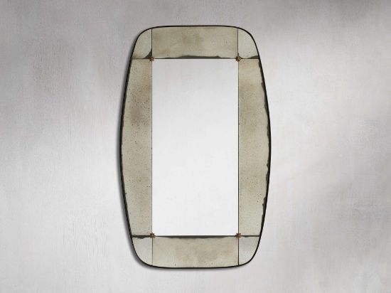 Vintage Framed Panel Mirror with Finial Detailing