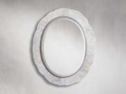 Oval Wall Mirror with Century Marble Inlay
