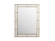 Wall Mirror – Selenite Crystal Inlay & Brass Detailing