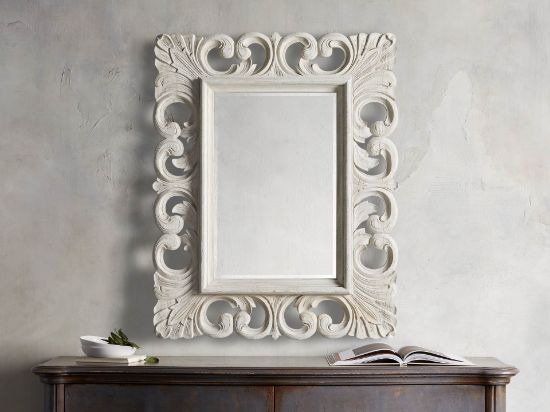 Hand-Carved Teak Wood Wall Mirror