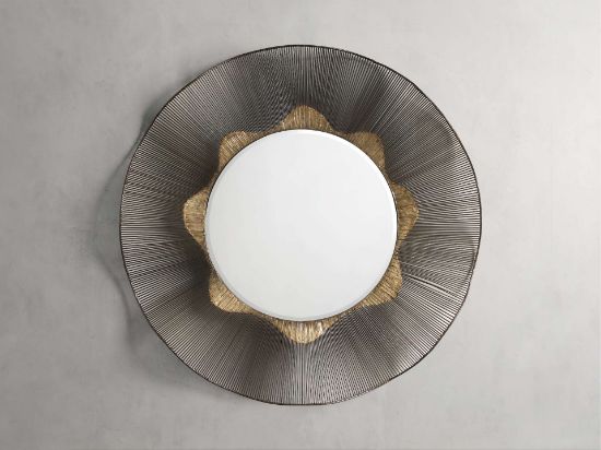 Sun-Inspired Round Wire Wall Mirror