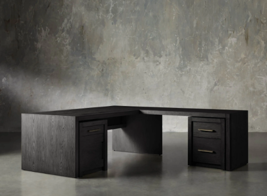 Wooden Desk with Black Frame