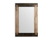 Solid Oak & Weathered Metal Wall Mirror