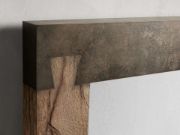 Solid Oak & Weathered Metal Wall Mirror