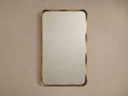 Rectangular Wall Mirror with Hand-Hammered Brass Frame