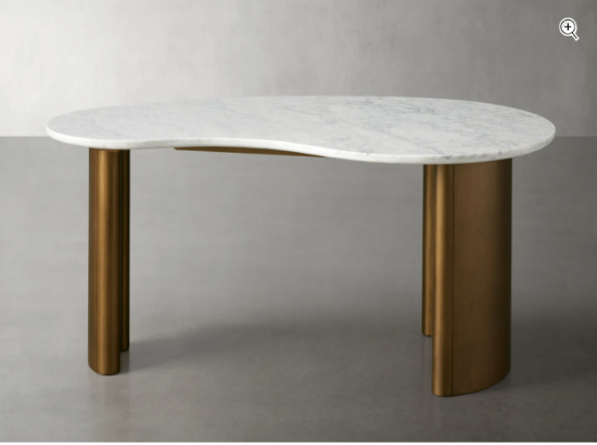 Artful desk with a kidney-shaped