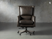 A luxurious, high-back desk chair
