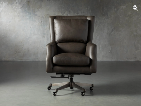 A luxurious, high-back desk chair