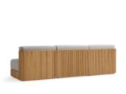 Three-Piece Teak Outdoor Sofa with Deep Cushions