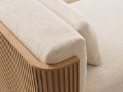 Three-Piece Teak Outdoor Sofa with Deep Cushions
