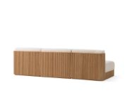 Three-Piece Teak Outdoor Sofa with Deep Cushions