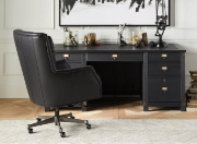 A luxurious, high-back desk chair