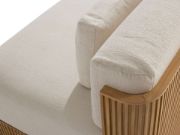 Three-Piece Teak Outdoor Sofa with Deep Cushions