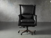 A luxurious, high-back desk chair