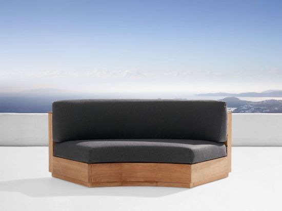 Curved Teak Outdoor Sofa