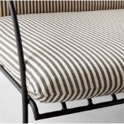 Black Steel Outdoor Sofa with Striped Cushions