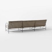 Black Steel Outdoor Sofa with Striped Cushions