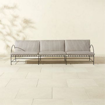 Black Steel Outdoor Sofa Black Steel Outdoor Sofa