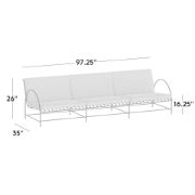 Black Steel Outdoor Sofa with Striped Cushions